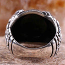925 Sterling Silver Heavy Black Onyx Stone Mens Man Ring silverbazaaristanbul 