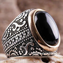 925 Sterling Silver Lux Black Onyx Stone Mens Man Ring silverbazaaristanbul 