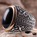 925 Sterling Silver Lux Black Onyx Stone Mens Man Ring silverbazaaristanbul 