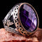 925 Sterling Silver Lux Purple Amethyst Stone Mens ing silverbazaaristanbul 