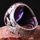 925 Sterling Silver Lux Purple Amethyst Stone Mens ing silverbazaaristanbul 