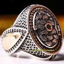 925 Sterling Silver Luxury Big Black Onyx Stone Mens Ring silverbazaaristanbul 