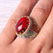 925 Sterling Silver Mens Ottoman Red Ruby Stone Ring silverbazaaristanbul 