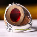 925 Sterling Silver Mens Ottoman Red Ruby Stone Ring silverbazaaristanbul 
