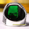 925 Sterling Silver Most Popular Green Emerald Stone Mens Ring silverbazaaristanbul 