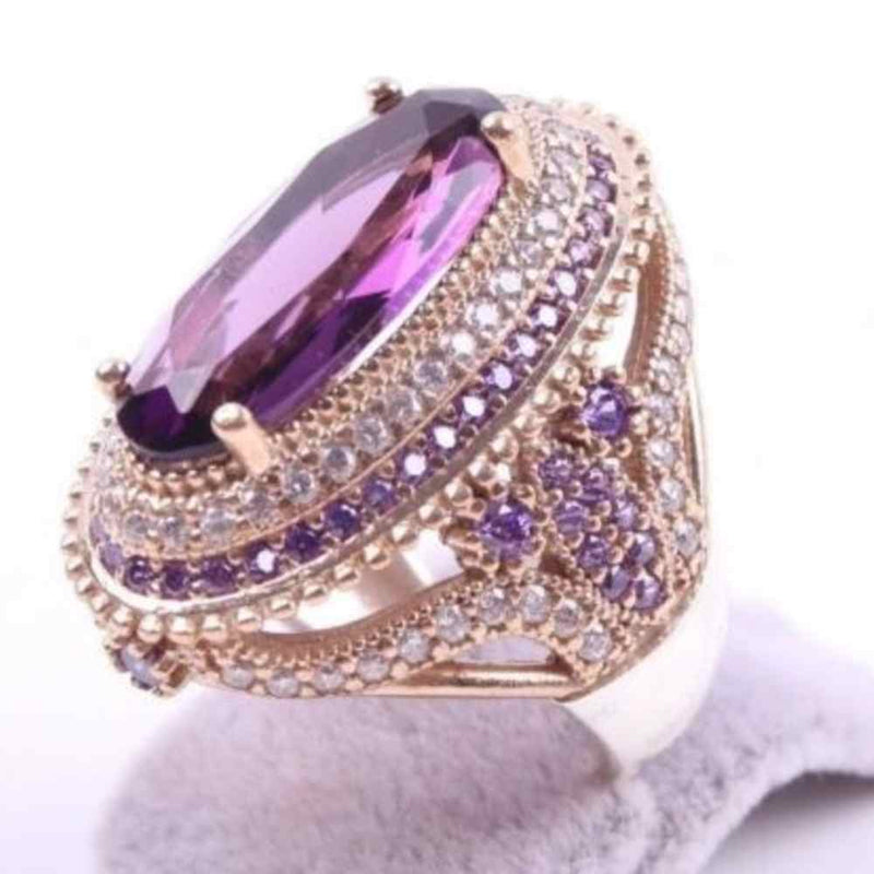 925 Sterling Silver Most Popular Purple Amethyst Stone Women Ring silverbazaaristanbul 