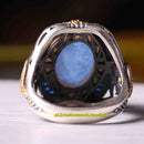 925 Sterling Silver Natural Aquamarine Stone Fresh Mens Ring silverbazaaristanbul 