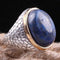 925 Sterling Silver Natural Blue Lapis Stone Mens Ring silverbazaaristanbul 