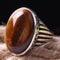 925 Sterling Silver Natural Brown Tigers Eye Stone Mens Ring silverbazaaristanbul 