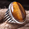 925 Sterling Silver Natural Brown Tigers Eye Stone Mens Ring silverbazaaristanbul 