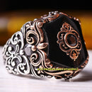925 Sterling Silver Natural Heavy Onyx Stone Mens Ring silverbazaaristanbul 