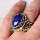 925 Sterling Silver Natural Lapis Stone Luxury Mens Ring silverbazaaristanbul 