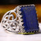 925 Sterling Silver Natural Lapis Stone Luxury Mens Ring silverbazaaristanbul 