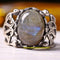 925 Sterling Silver Original Natural Labradorite Stone Mens Ring silverbazaaristanbul 