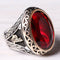 925 Sterling Silver Ottoman Red Ruby Stone Mens Ring silverbazaaristanbul 