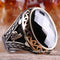 925 Sterling Silver Ottoman Tughra Black Onyx Stone Men Ring silverbazaaristanbul 