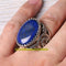 925 Sterling Silver Oval Natural Lapis Stone Luxury Mens Ring silverbazaaristanbul 