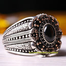 925 Sterling Silver Oval Onyx Stone Mens Ring silverbazaaristanbul 