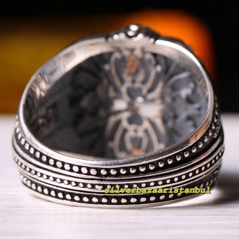 925 Sterling Silver Oval Onyx Stone Mens Ring silverbazaaristanbul 