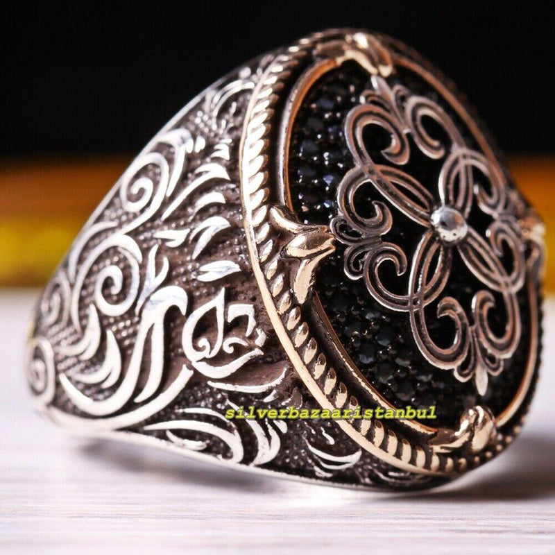 925 Sterling Silver Oval Small Onyx Stone Mens Ring silverbazaaristanbul 