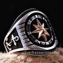 925 Sterling Silver Popular Compass Sailor No Stone Men Ring silverbazaaristanbul 