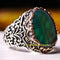 925 Sterling Silver Popular Green Agate Aqeeq Stone Mens Ring silverbazaaristanbul 