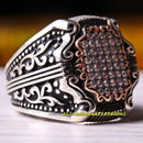 925 Sterling Silver Popular Original White Zircon Stone Mens Ring silverbazaaristanbul 