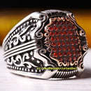 925 Sterling Silver Round Citrine Stone Mens Ring silverbazaaristanbul 