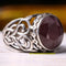 925 Sterling Silver Round Natural Ruby Red Stone New Mens Ring silverbazaaristanbul 