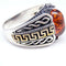 925 Sterling Silver Round Orange Amber Stone Mens Ring silverbazaaristanbul 