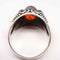 925 Sterling Silver Round Orange Amber Stone Mens Ring silverbazaaristanbul 