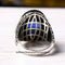 925 Sterling Silver Sapphire and Onyx Stone Luxury Mens Ring silverbazaaristanbul 