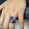925 Sterling Silver Sapphire Stone Leaf Mens Ring silverbazaaristanbul 