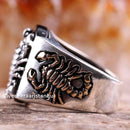 925 Sterling Silver Scorpion Black Onyx Stone Mens Ring silverbazaaristanbul 