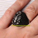 925 Sterling Silver Scorpion Design Black CZ Stone Mens Ring silverbazaaristanbul 