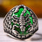 925 Sterling Silver Scorpion Design Emerald Stone Mens Ring silverbazaaristanbul 