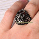 925 Sterling Silver Scorpion Design Red Ruby Stone Mens Ring silverbazaaristanbul 