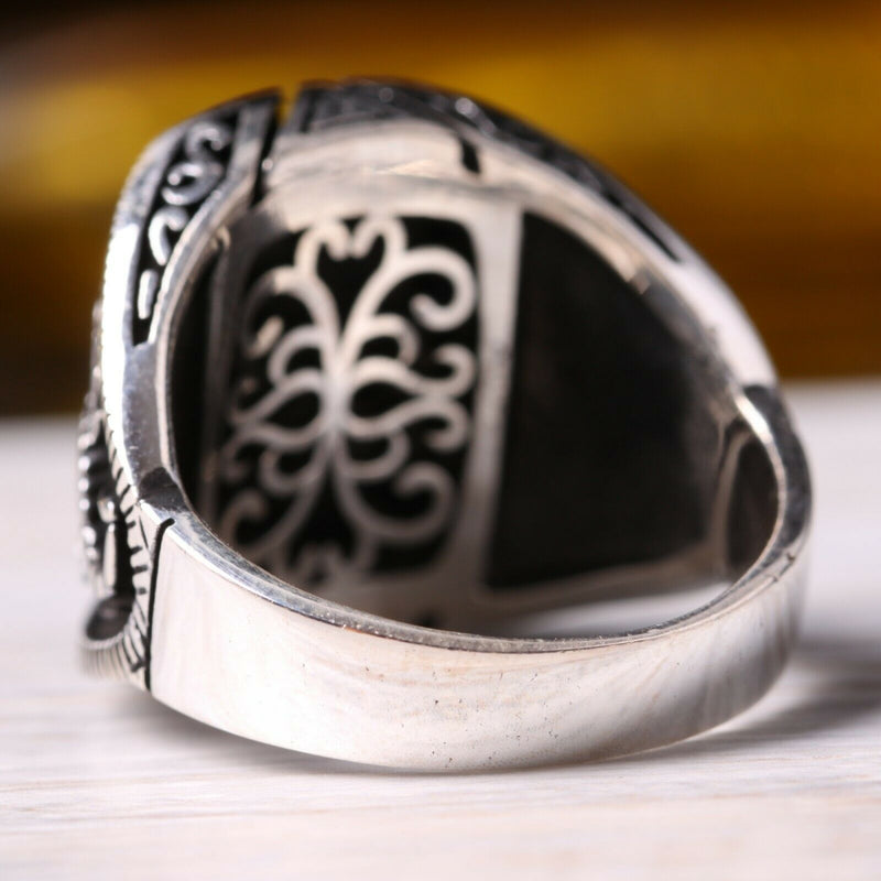 925 Sterling Silver Scorpion Style Solid Onyx Stone Mens Ring silverbazaaristanbul 