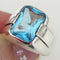 925 Sterling Silver Shiny Aquamarine Stone Mens Man Ring silverbazaaristanbul 