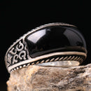 925 Sterling Silver Silver Luxury Onyx Stone Mens Ring silverbazaaristanbul 
