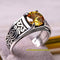 925 Sterling Silver Slim and Elegant Citrine Stone Mens Ring silverbazaaristanbul 