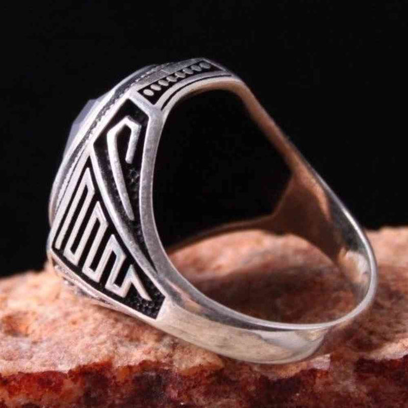 925 Sterling Silver Special Black Onyx Stone Men Man Ring silverbazaaristanbul 