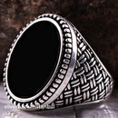 925 Sterling Silver Special Black Onyx Stone Mens Ring silverbazaaristanbul 