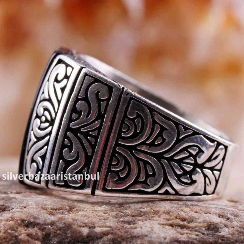 925 Sterling Silver Special Black Onyx Stone Mens Ring silverbazaaristanbul 