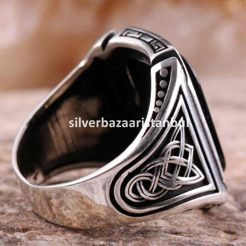 925 Sterling Silver Special Black Onyx Stone Mens Ring silverbazaaristanbul 