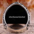 925 Sterling Silver Special Black Onyx Stone Mens Ring silverbazaaristanbul 