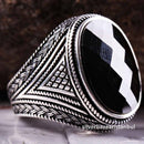 925 Sterling Silver Special Black Onyx Stone Mens Ring silverbazaaristanbul 