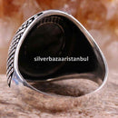 925 Sterling Silver Special Black Onyx Stone Mens Ring silverbazaaristanbul 