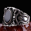 925 Sterling Silver Special Black Onyx Stone Mens Ring silverbazaaristanbul 
