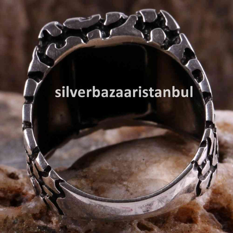 925 Sterling Silver Special Black Onyx Stone Mens Ring silverbazaaristanbul 
